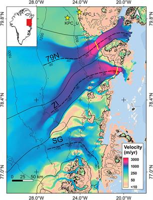 Analyzing spatial-temporal variability of ice motion in Northeast Greenland from 1985 to 2018